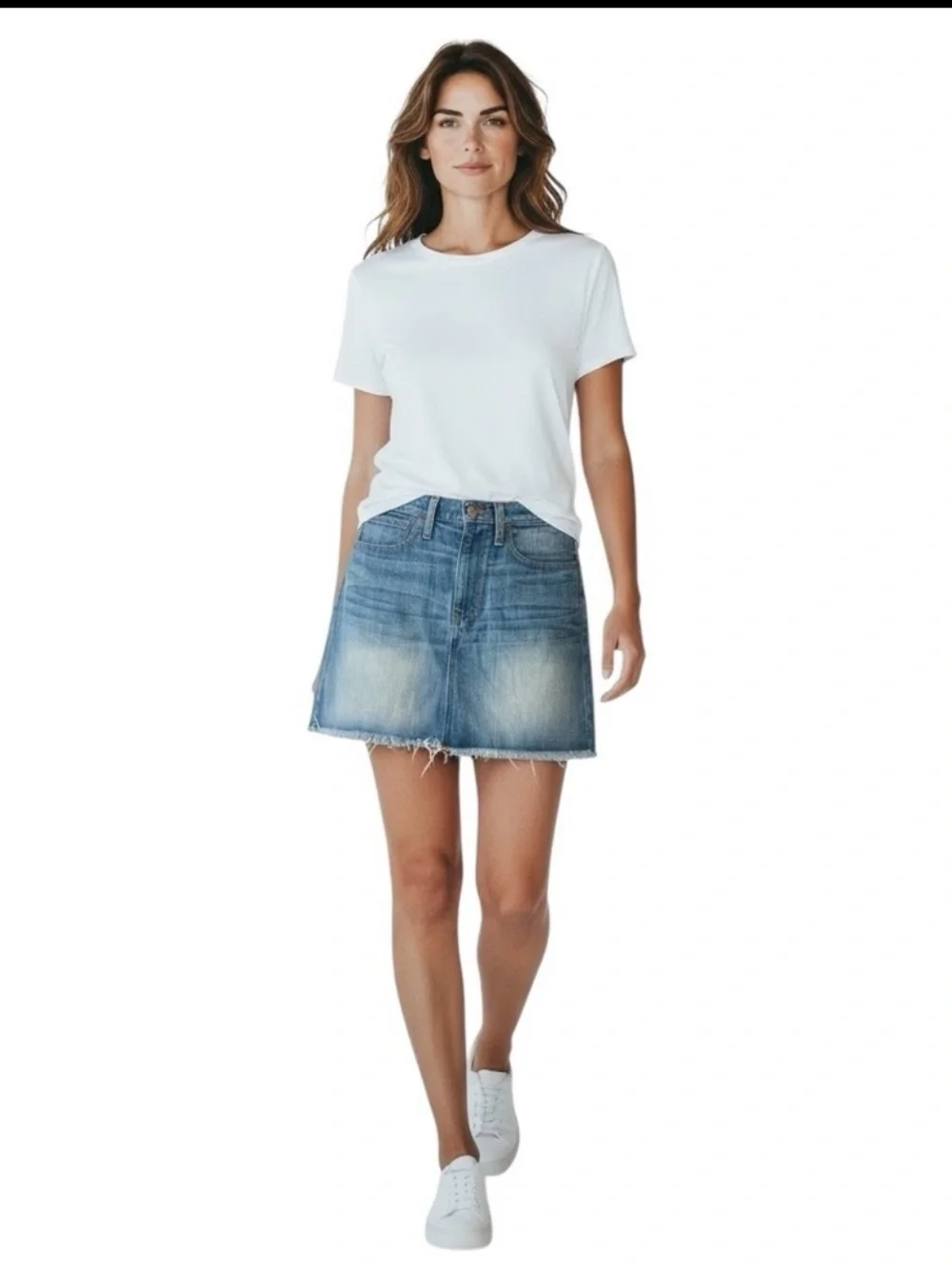 MADEWELL Blue Mini Skirt w/ Frayed Hem Size 25 NWT — SUMMER STAPLE!!!